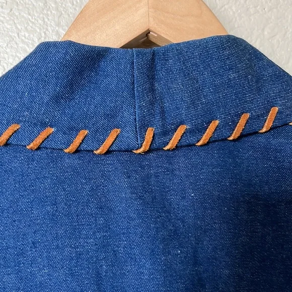 Diamond L Western Wear Patterned Denim Jean Jacket sz L - Picture 4 of 9